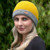 Erin Crochet Ladies Turn Up Hat Yellow_10001
