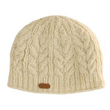 Erin Knitwear Ladies Aran Cable Pull On Hat White_10002