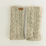 Erin Knitwear Ladies Aran Cable Handwarmers Oat_10002