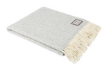 Foxford Pearl Grey Herringbone Throw _10002