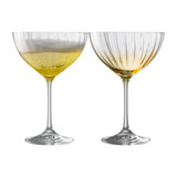 Galway Crystal Erne Amber Set of 2 Champagne Saucers_10002