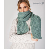 IrelandsEye Luxe Aran Scarf Ocean Mist _10001