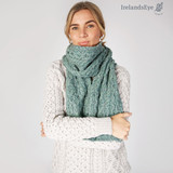 IrelandsEye Luxe Aran Scarf Ocean Mist _10002