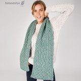 IrelandsEye Luxe Aran Scarf Ocean Mist _10003