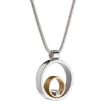 Maureen Lynch Circle Silver & Gold Diamond Pendant_10001