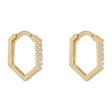 NJO 9K Yellow Gold Pentagon Hoop Earrings_10001