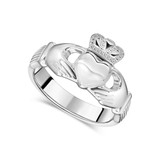 Ladies Sterling Silver Puffed Heart Extra Heavy Claddagh Ring