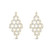 Gold Diamond Shape Stone-Set Drop Earrings