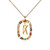 Sterling Silver & 18K Gold Plating Gemstone Letter Necklace K