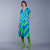 Aura Dress Strong Blue & Poison Green