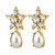 Hydra Earrings Gold Crystal/White Pearl  