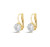 Gold Solitaire Set French Clip Earrings
