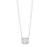 Silver Rectangular Halo Crystal Necklace