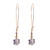 Amara Long Cube Earrings - Amethyst