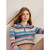 Rib Collar Stripe Jumper Blue