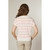 Coral Textured Stripe Knit Top