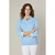Cable Knit Top with Woven Collar - Light Blue