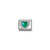 Silver Heart Dots Green CZ - Composable Charm
