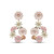Floral Drop Earrings – Pink & Green