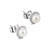 Pearl & Clear Stone Earrings – Silver-Plated