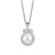 Pearl & Clear Stone Pendant – Silver-Plated