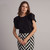 Rose Petal Sleeve Top - Black