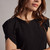Rose Petal Sleeve Top - Black