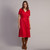 Aura A-Line Dress - Red