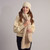Llama Faux Fur Slit Scarf - Cream