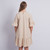 Catherine V-neck Dress With Ruffle Hem - Stone
