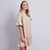 Catherine V-neck Dress With Ruffle Hem - Stone