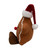 Sitting Cookie Star In Santa Hat Brown Small
