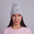 Dawn Hat & Scarf Set With Embellishment (Grey) - With Gift Box
