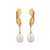 Gold Plated Statement Pearl Earrings