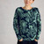 Olive Print Crew Neck Jumper - Blue Print
