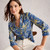 Annie Collared Jersey Shirt - Blue Print