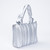 Armadillo Pleat Medium Tote – Silver
