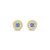 Gold Light Sapphire Cluster Stud Earrings