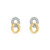 Gold & Rhodium Two-Tone Circle Stud Earrings