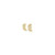 Gold Three Row Stone Half Hoop Earrings