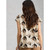 Nicole Linen Blend Top - Ivory Print