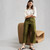 Tia Linen Wide Leg Crop Trousers - Mid Green