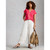 Nelly Plain Embroidered Tee - Bright Pink