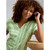 Nelly Notch Stripes Tee - Green Multi