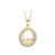 10K Gold Cz Round Claddagh Necklace