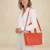 Eva Lazer Cut Leather Tote – Orange