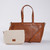 Eva Lazer Cut Leather Tote – Brown