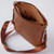 Eva Lazer Cut Leather Crossbody – Brown