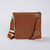 Eva Lazer Cut Leather Crossbody – Brown