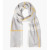 Grey, White & Gold Stripe Extra Fine Merino Giant Scarf
